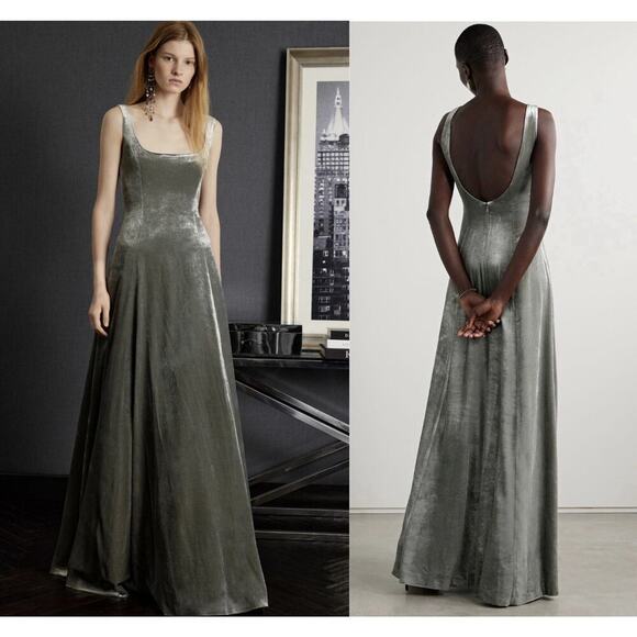 Ralph Lauren Collection Purple Label Velvet Ball Gown Evening Dress Metallic $5K - Picture 1 of 16